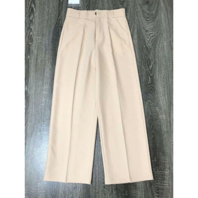 Quần culottes ống suông 1 khuy trước tuyết mưa