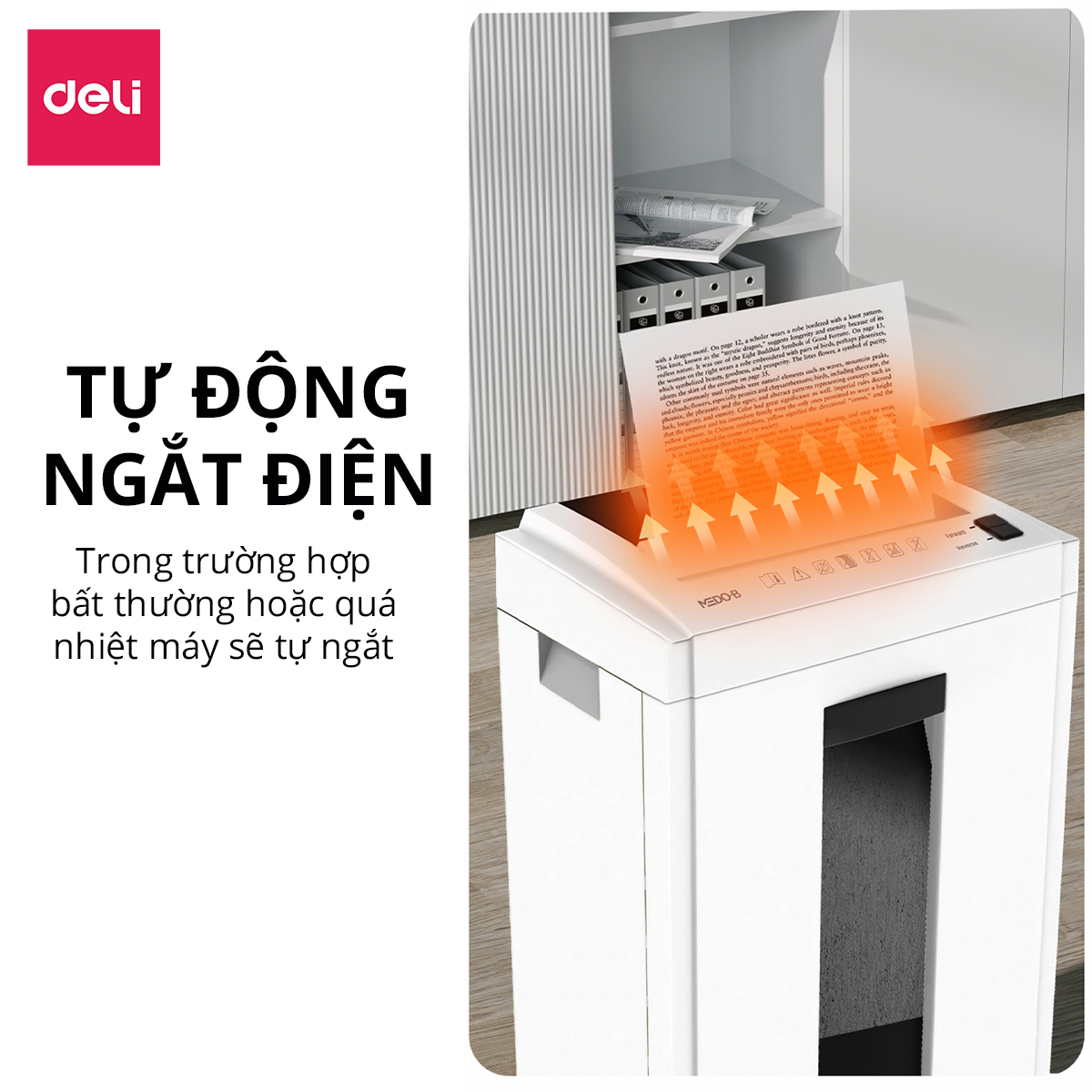 Máy Hủy Tài Liệu 16L Cao Cấp Deli - Máy Huỷ Giấy 16 Lít Phù Hợp Cho Bảo Mật Giấy Tờ Trong Doanh Nghiệp, Văn Phòng, Nhà Trường - Hàng Chính Hãng - ET051