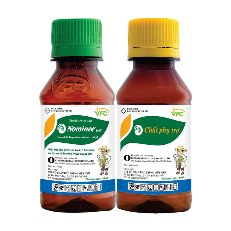 Thuốc trừ cỏ cho lúa Nominee 10SC Hộp 2 chai 20ml + Chất phù trợ