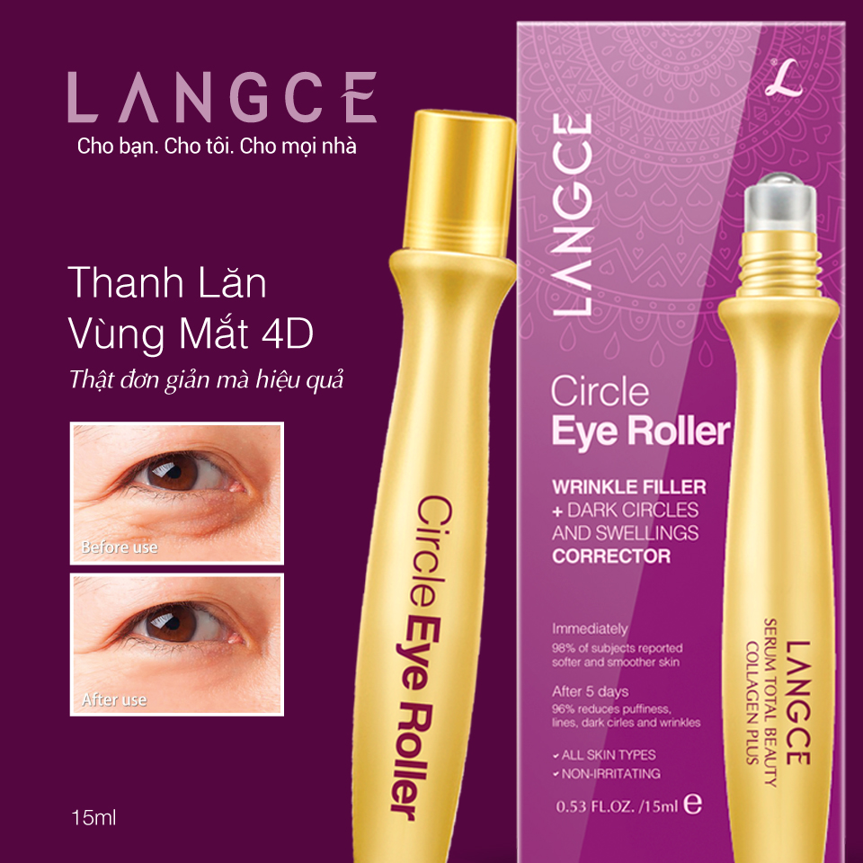 TINH CHẤT LÀM ĐẸP DA COLLAGEN+ THANH LĂN MẮT 4D 15ml LANGCE