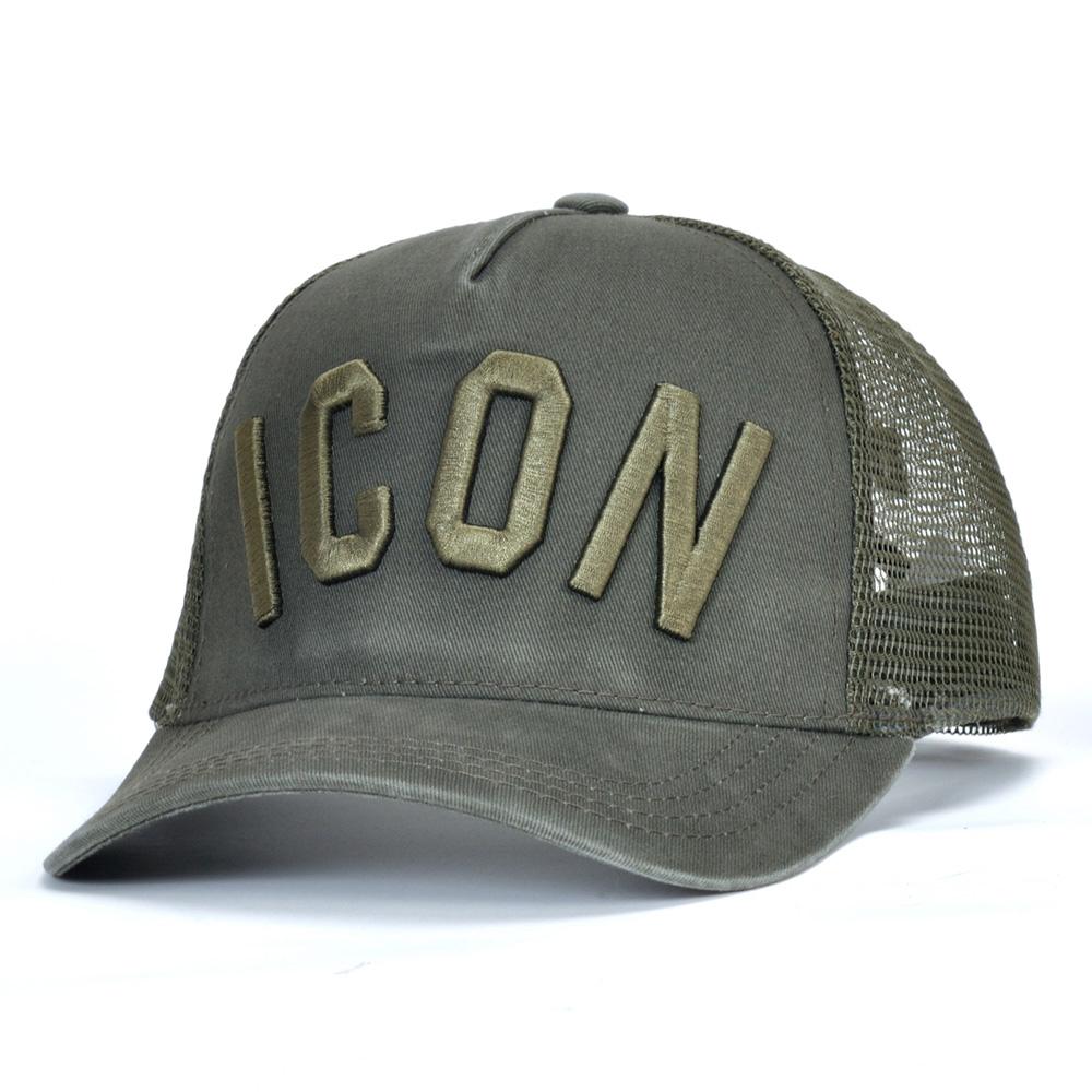 DSQICOND2 DSQ Lưới Mùa Hè Nón Lưỡi Trai Nam Nữ Thêu Biểu Tượng Chữ Bố Nón Hip Hop Trucker Cap Hombre Gorras casquette