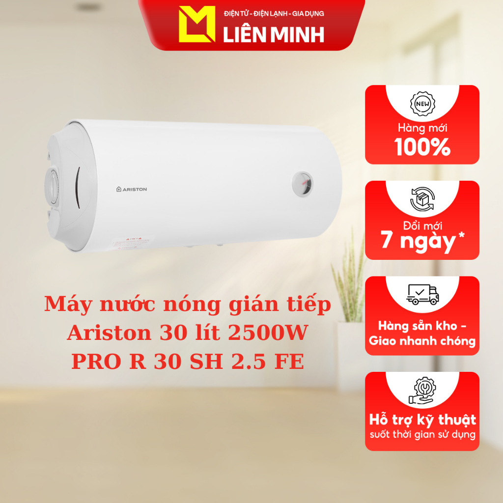 MÁY NÓNG TẮM GIÁN TIẾP ARISTON PRO R 30 SH 2.5 FE - Hàng Chính Hãng
