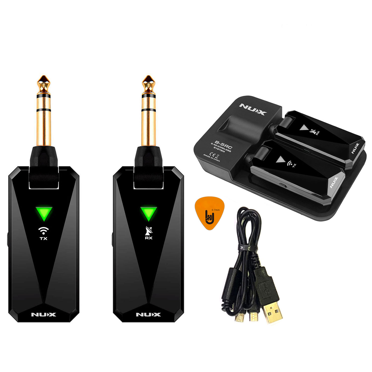 Bộ Thu Phát Tín Hiệu Không Dây Nux B-5RC 2.4GHz Wireless System - Dùng Cho Đàn Guitar và Nhạc Cụ B5RC Pin sạc B5 RC Hàng Chính Hãng - Kèm Móng Gẩy DreamMaker