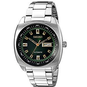 Seiko Men s SNKM97 Analog Green Dial Automatic Silver Stainless Steel Watch 2