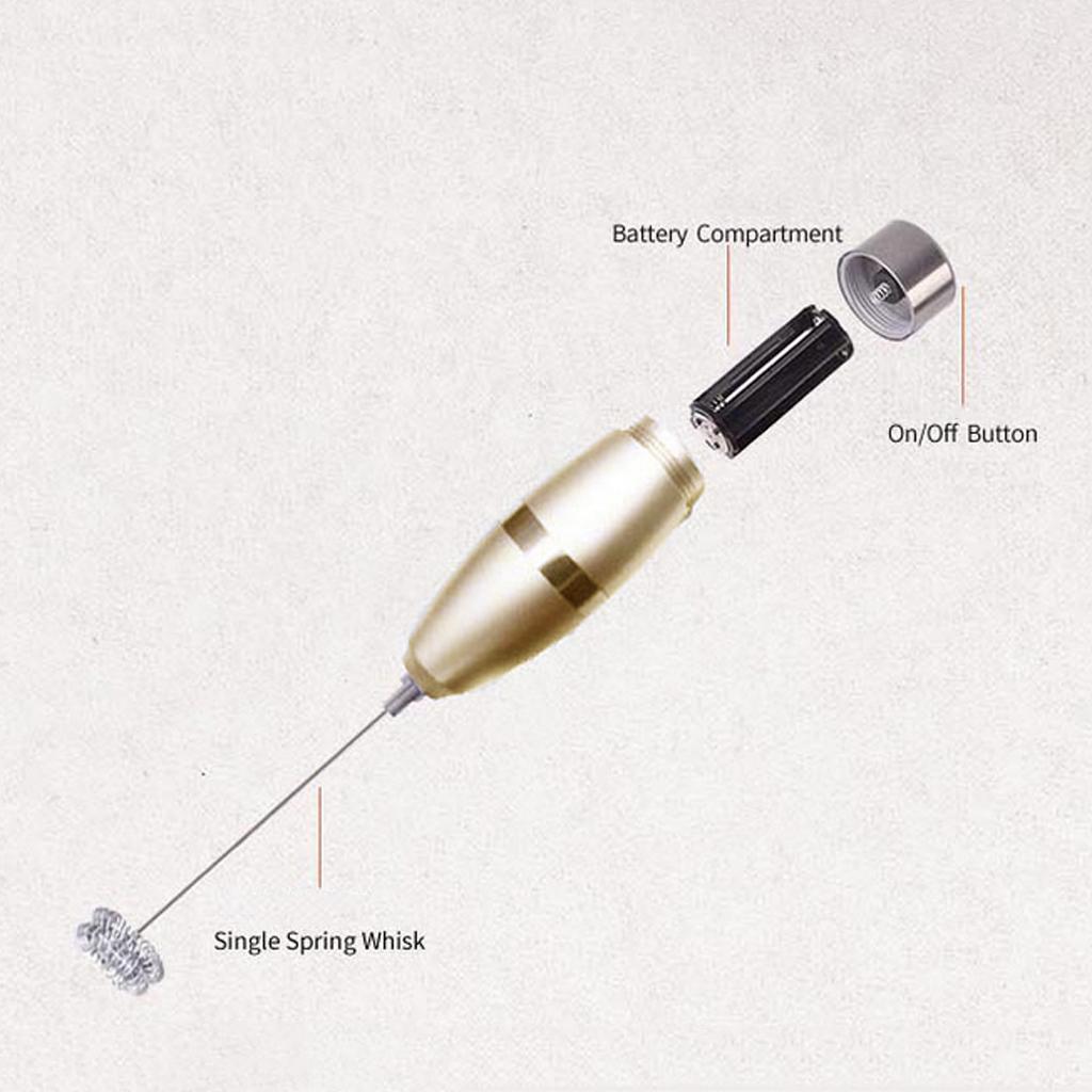 Handheld Milk Frother Electric Drink Foamer Whisk Coffee Mixer Stainless