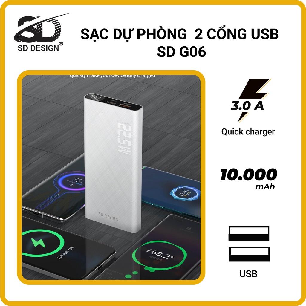 Sạc dự phòng 22,5W SD G06 dung lượng 10.000 mAh dùng được cho mọi điện thoại