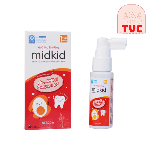 Xịt Chống Sâu Răng MIDKID Vị Táo Đỏ Giúp Làm Sạch Và Bảo Vệ Men Răng,Ngăn Ngừa Mảng Bám Ố Vàng