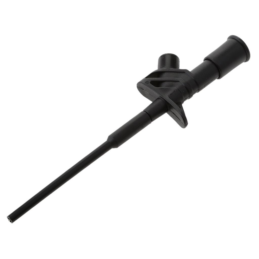 2X Insulated Quick Test Hook Clip High Voltage Flexible Testing Probe black