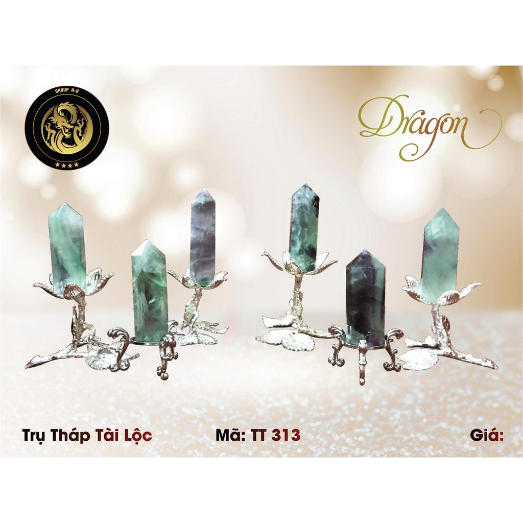 Trụ Tháp Tài Lộc Màu Xanh Lá Pha Trắng TT 313 Nhiều Size