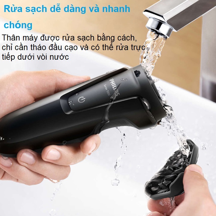 HÀNG CHÍNH HÃNG - Máy cạo râu khô và ướt AquaTouch Philips S1010