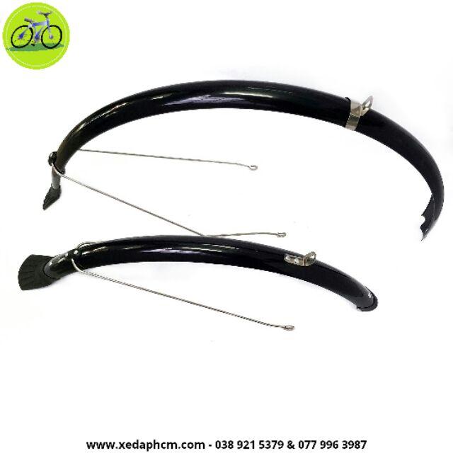 Dè chắn bùn xe đạp touring, city bánh 700c nhựa dẻo, vè xe đen full