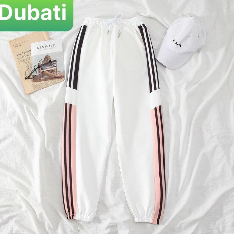 QUẦN JOGGER THỂ THAO 3 SỌC HỒNG CHẤT NỈ DA CÁ NAM NỮ CÓ PHONG CÁCH CAO CẤP -DUBATI FASHION