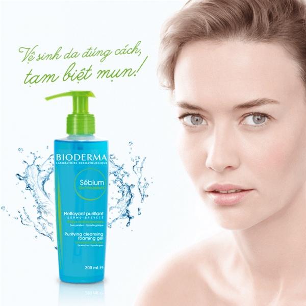 Bioderma Sebium Gel Moussant – Gel Rửa Mặt Tạo Bọt Cho Da Nhờn, Hỗn Hợp 200ml