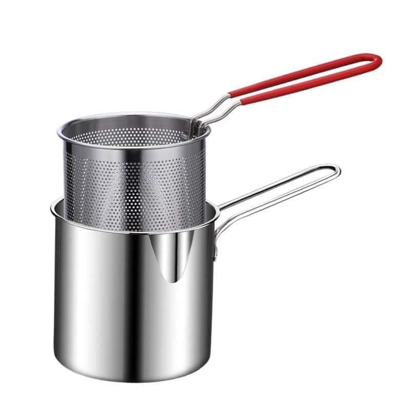 Nồi Chiên Ngập Dầu, Nồi Chiên Mini Siêu Tiết Kiệm Dầu Inox Sus304 Phù Hợp Với Bếp Điện, Từ, Gas, Tặng Kèm Rổ Chiên Dày Dặn - Hàng Chính Hãng