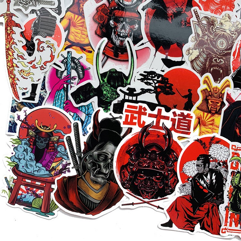 Bộ 65 miếng Sticker hình dán Bushido Japan