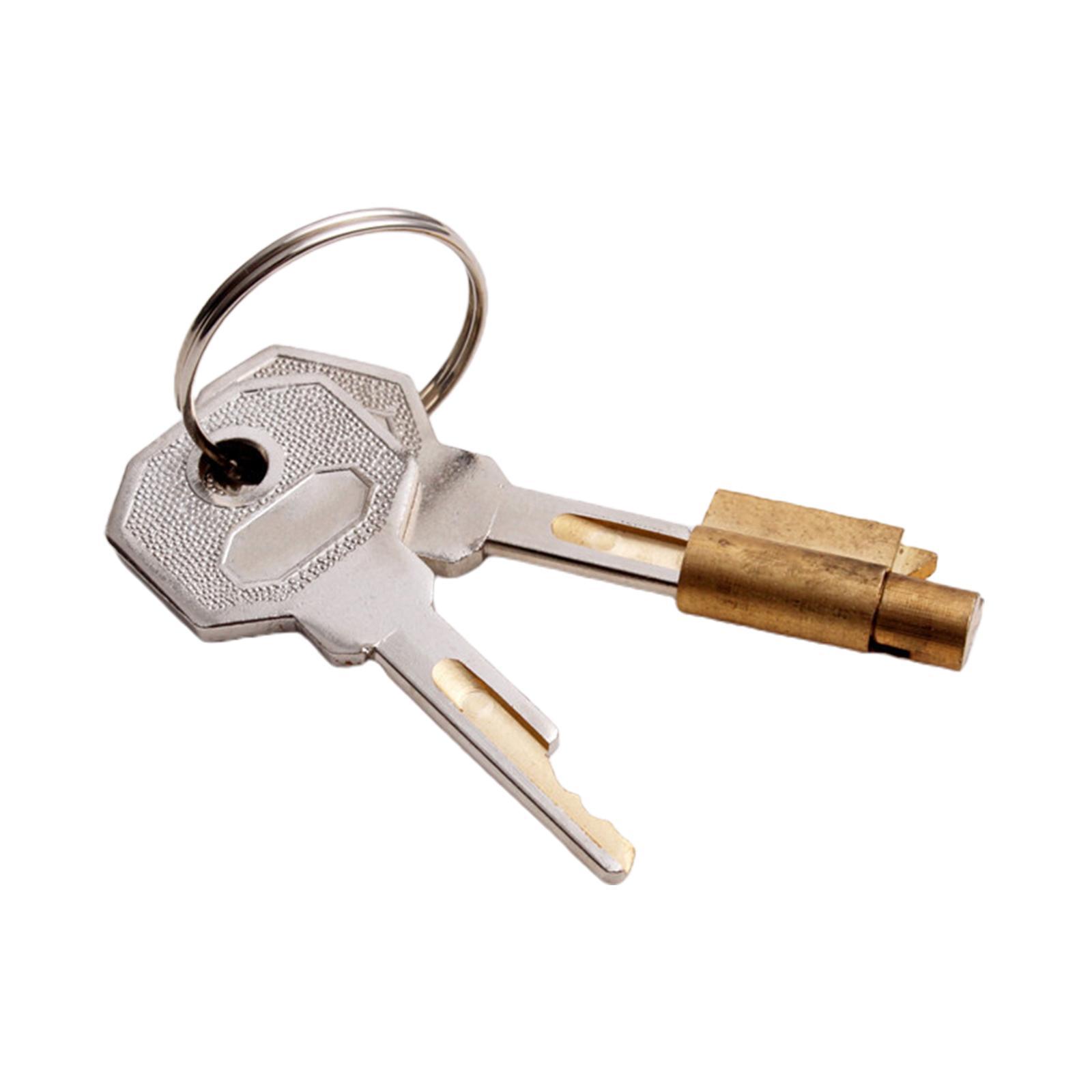 Cabinet Lock with Keys Single Open Cylinder Hasp Lock Steel Hardware Letter Box Locker Refrigerator Lock Door Lock Cylinder Lock with 2 Keys