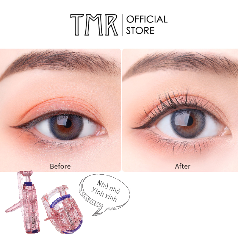 TMR - Kẹp uốn mi bấm lông mi 2 size bảng rộng và hẹp, màu hồng xinh xắn (Glitter Pink)