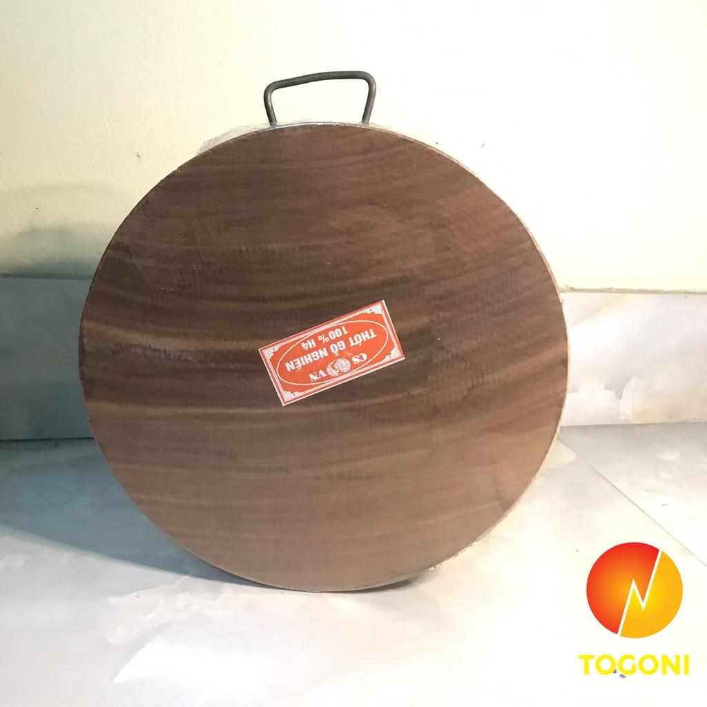 Combo 2 thớt gỗ nghiến cao cấp TOGONI D 39cm dày 5.5cm và D 24cm dày 2cm- Không tâm ( Thớt chặt và thái)