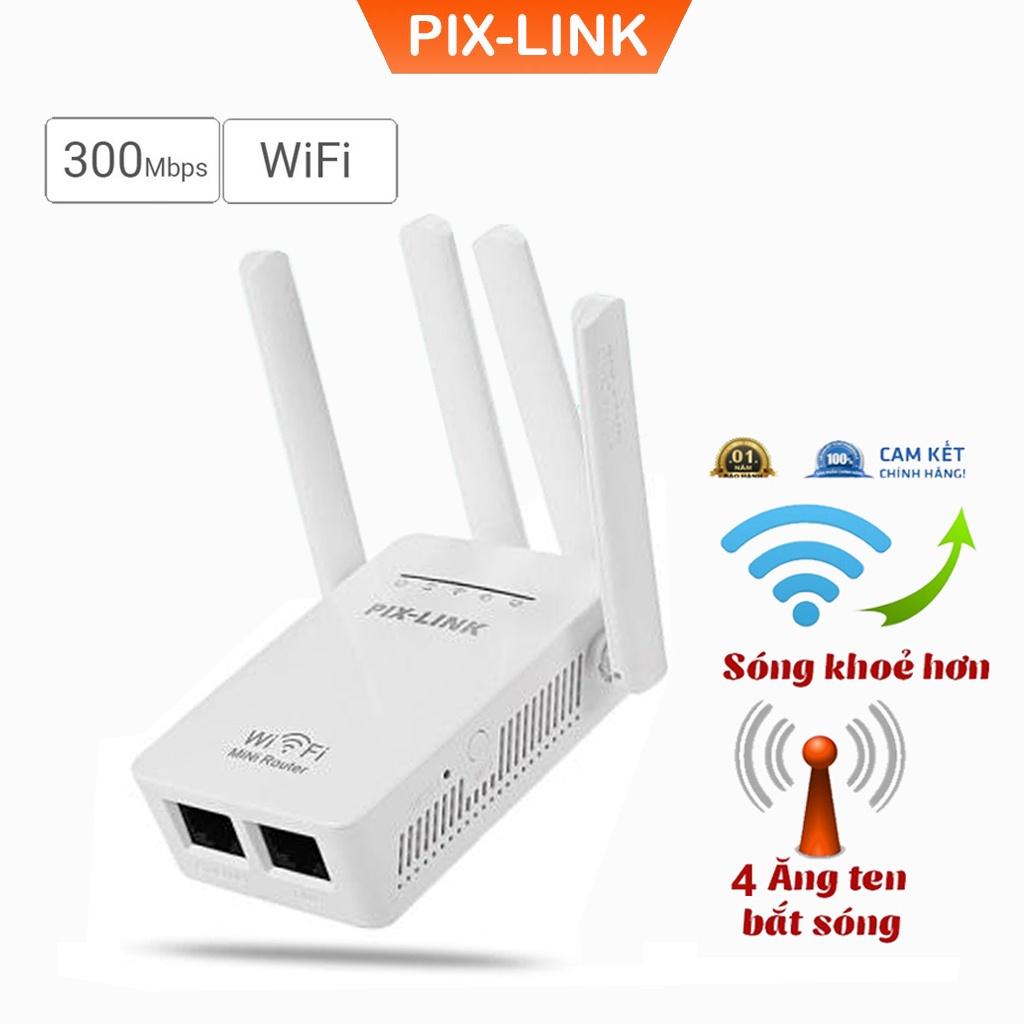 Kích Sóng Wifi Tốc Độ Cao 4 Râu 300M PIX-LINK LV-WR09 Thiết Bị Mở Rộng Sóng Bao Phủ Căn Nhà, Văn Phòng - Hàng Chính Hãng