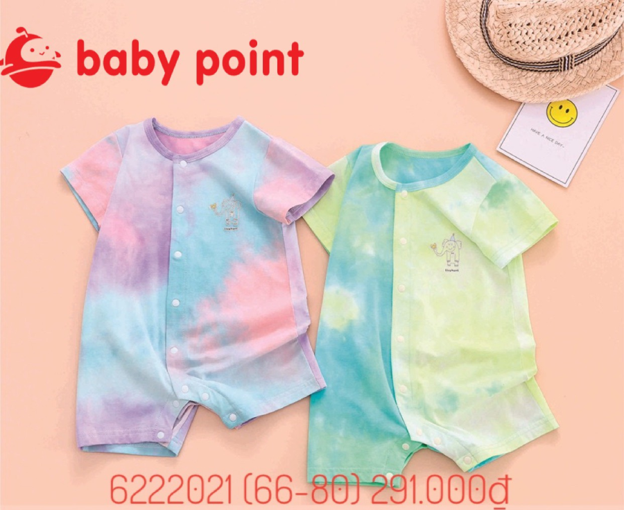 Bodysuit cộc tay đa sắc màu cho bé diện cực yêu