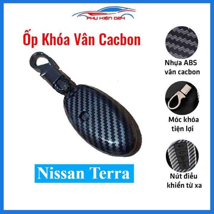 Ốp khóa cacbon Nissan Terra kèm móc khóa