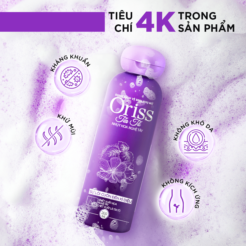 Combo Dung Dịch Vệ Sinh Nữ Oriss Tía Tô 200ml & Nước Hoa Vùng Kín Nữ Chiết Xuất Từ Lá Tía Tô Oriss 10ml