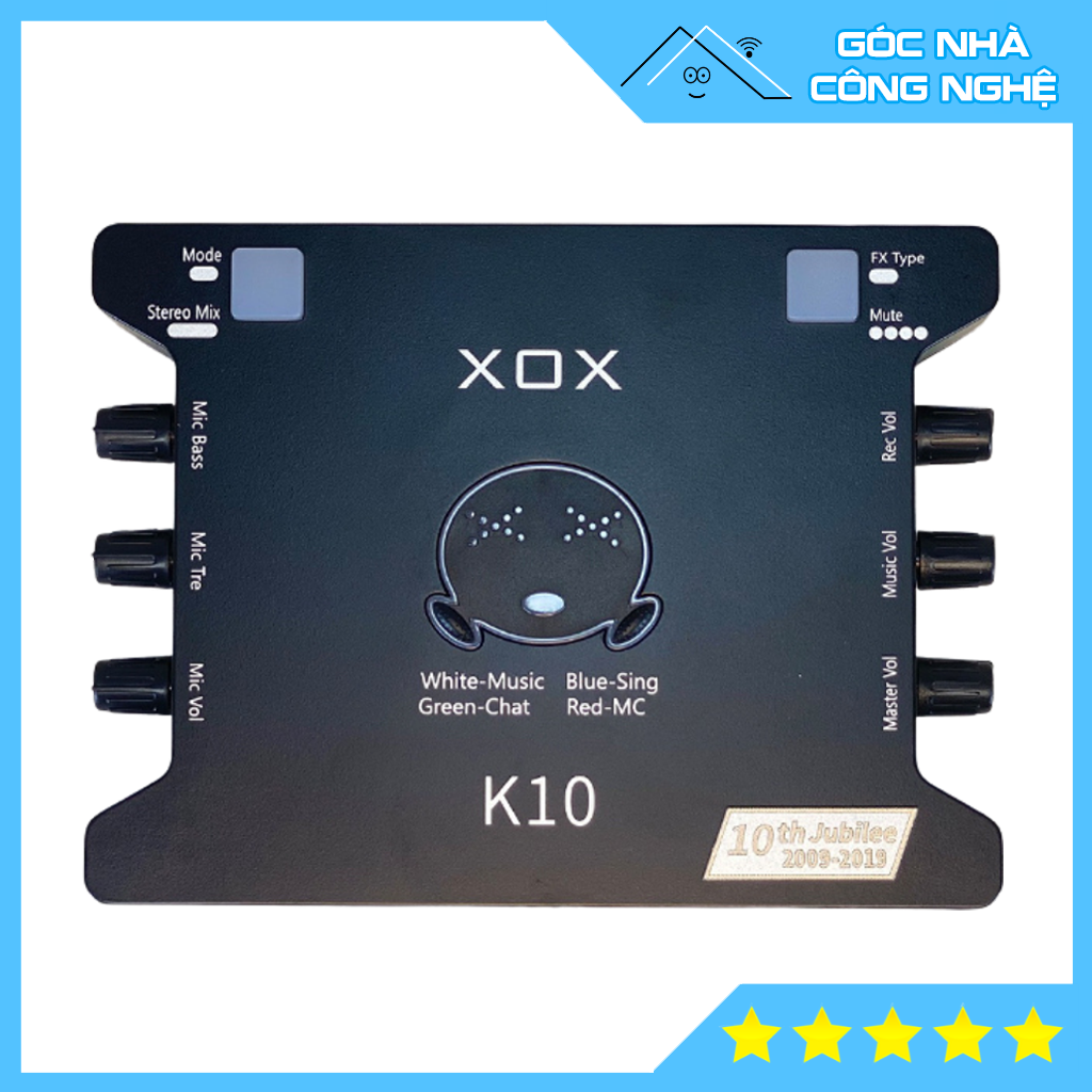 Soundcard XOX K10 10th Jubilee phiên bản tiếng Anh 2021 chuyên hát Thu âm, Livestream Bigo, Facebook