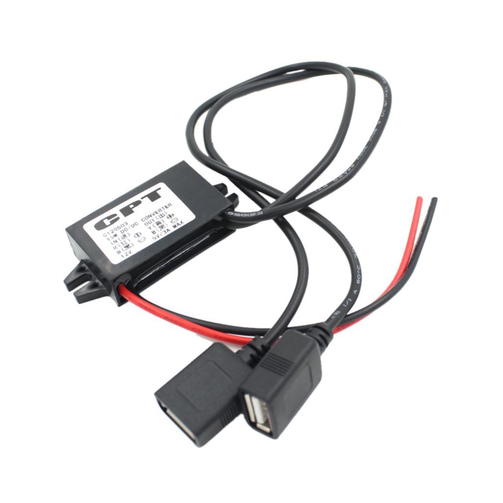 Dual Double 2 USB DC-DC Car Converter Module 12V To 5V 3A 15W Power Adapter
