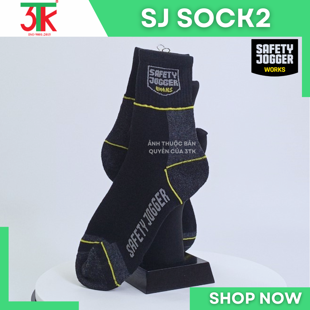 Tất chân Safety Jogger SJSock 2 với công nghệ dệt 4 chiều định hình chân.