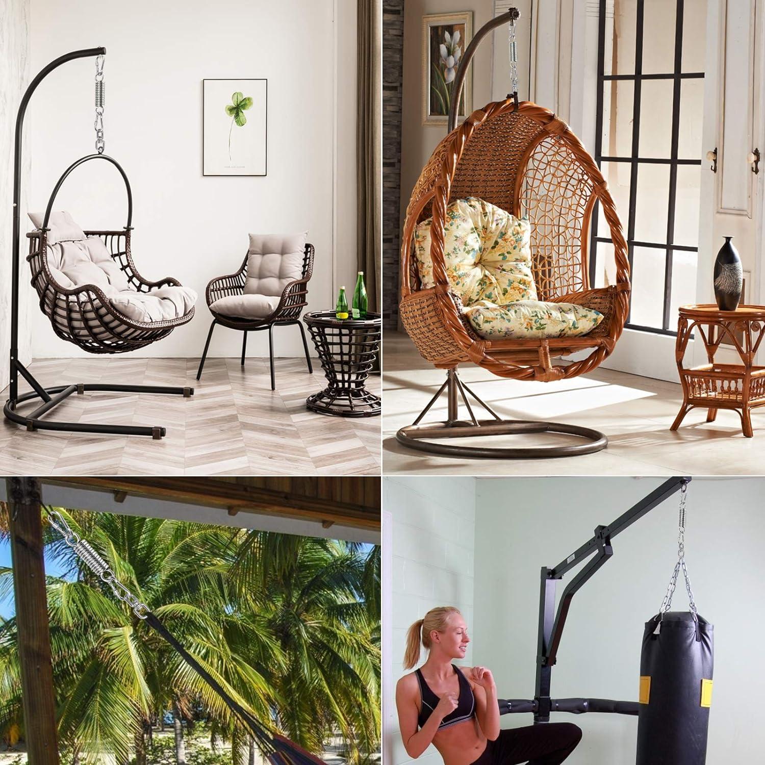 Treo ghế treo, phụ kiện treo ghế lò xo dao động lò xo căng lò xo treo lò xo thép 2 móc gài và xoay 360° Tải trọng lên đến 250kg dành cho giá treo bao đấm, võng tập yoga