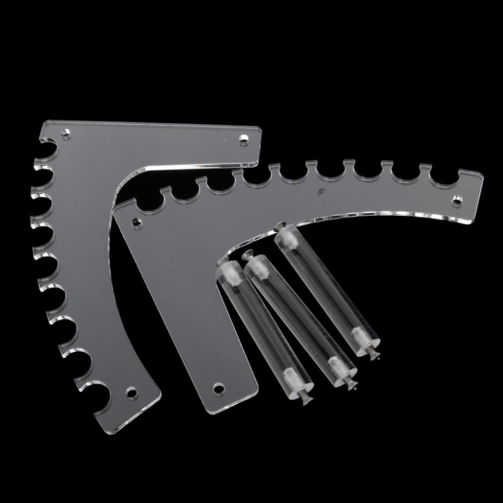 2 Pcs Clear Acrylic Display Rack Nail Makeup Brushes Organizer Holder Stand