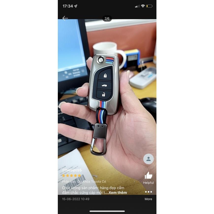 Ốp khóa kim loại Toyota Fortuner, Innova, Altis, Hilux Mẫu Chìa Cơ bảo vệ khóa bằng hợp kim cao cấp