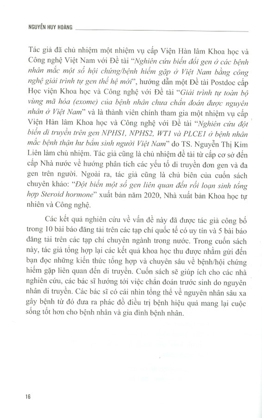 Di Truyền Phân Tử Một Số Bệnh/Hội Chứng Hiếm Gặp Ở Người Việt Nam