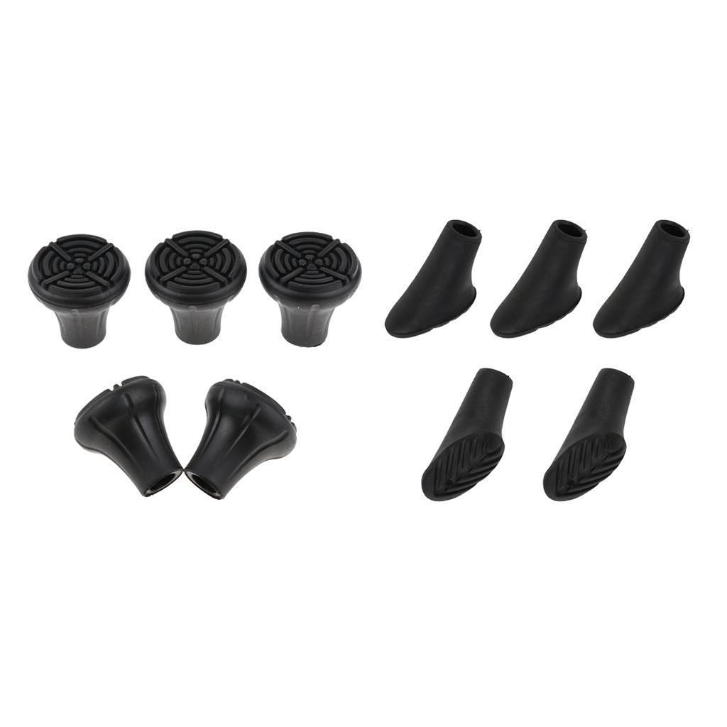 5pcs Replacement Rubber Tips Cover for Walking Stick Trekking Poles Round