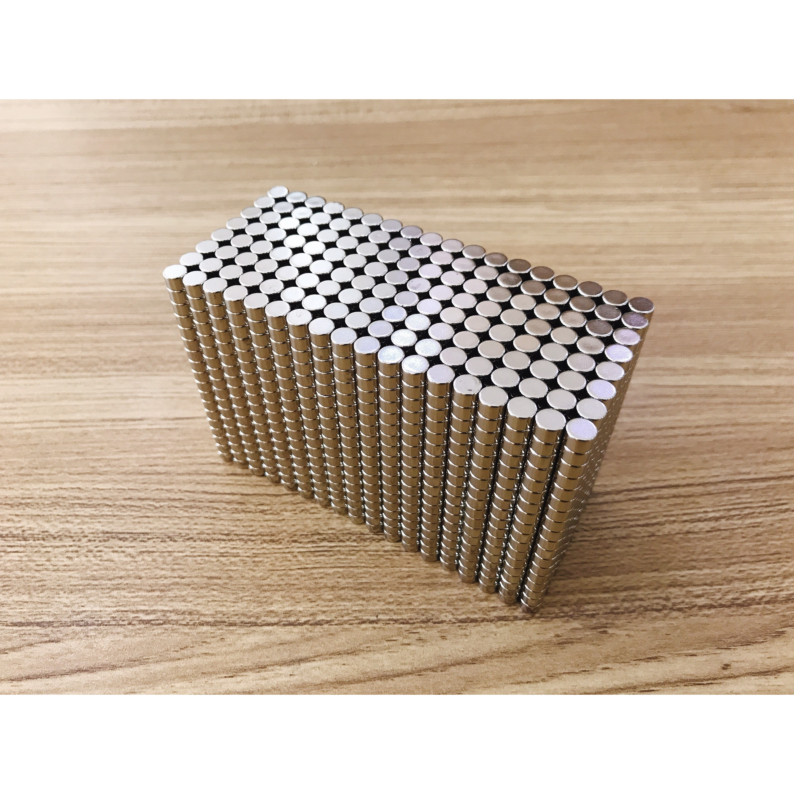 50 Viên Nam Châm Đất Hiếm Loại Tròn 6x4mm Mạ Niken Lực Từ N35 Cực Mạnh