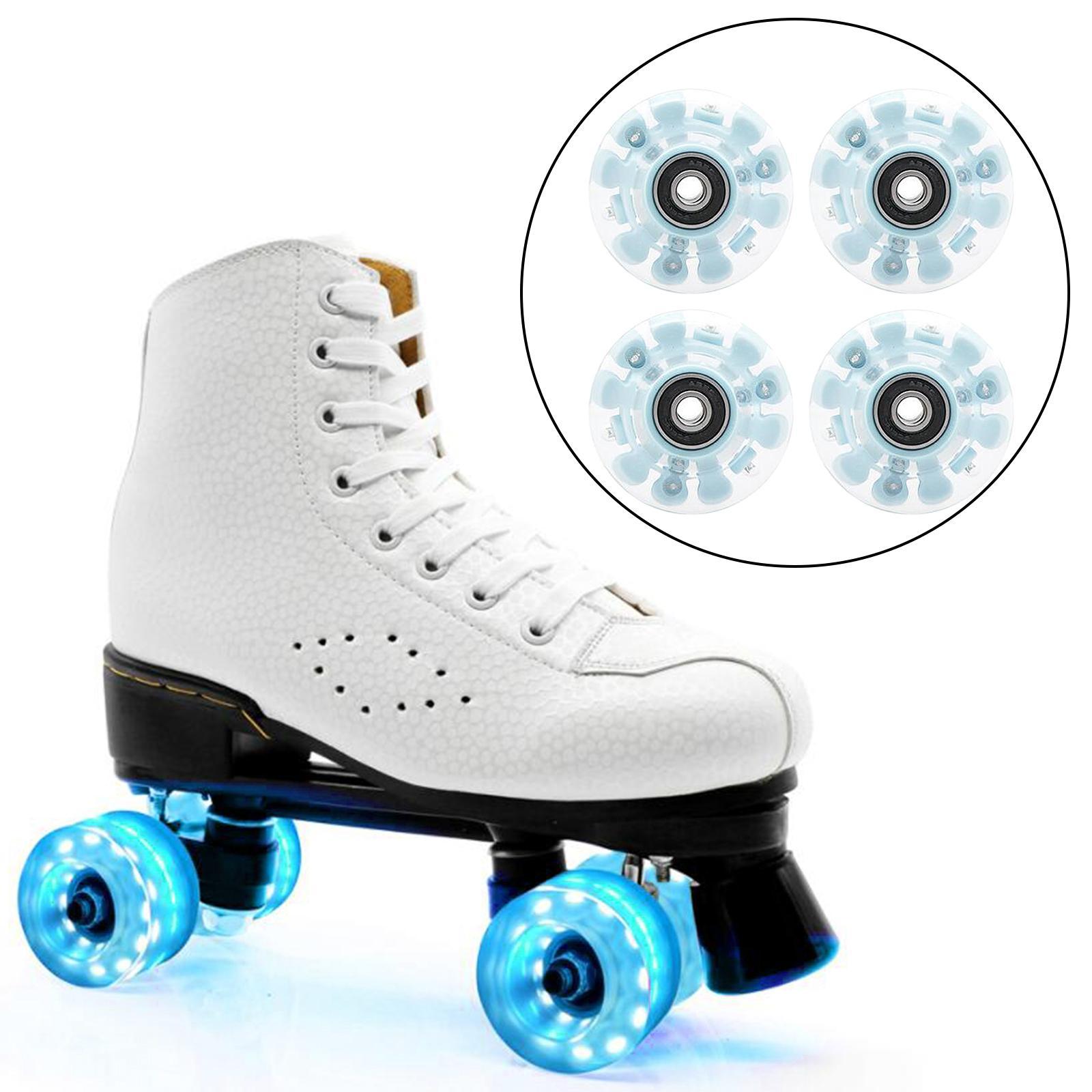 Luminous Quad Roller Skate Wheels Light  Bearings Street Outdoor