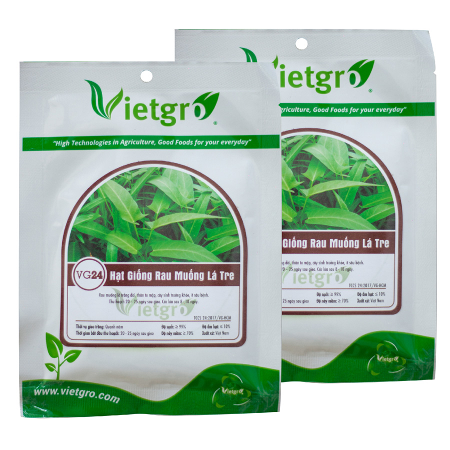 Combo 2 Gói Hạt Giống Rau Muống Lá Tre Vietgro VG24 (Gói 30gr)