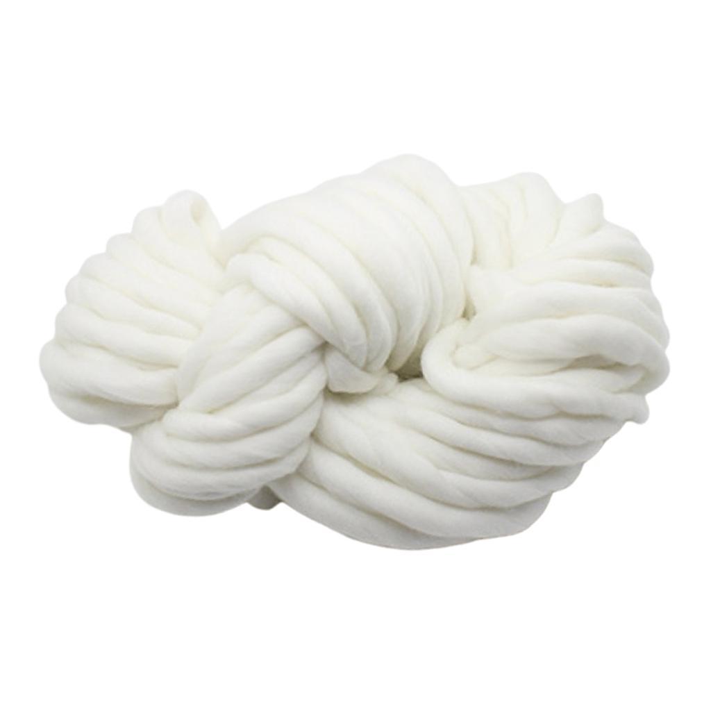 Thick Knitted Wool Throw Blanket Chunky Sofa Blanket Kids Adults White