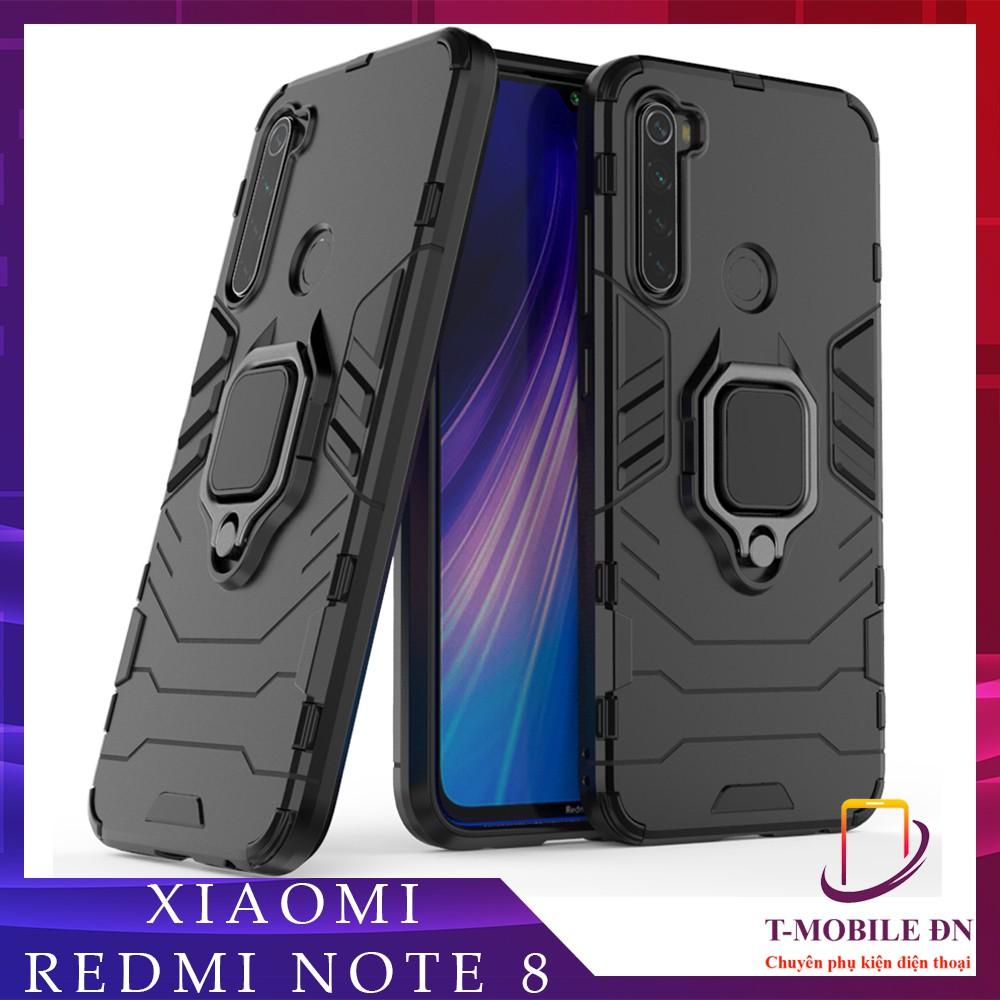 Ốp lưng cho Xiaomi Redmi Note 8 iron man chống sốc kèm nhẫn xoay chống xem video bảo vệ camera