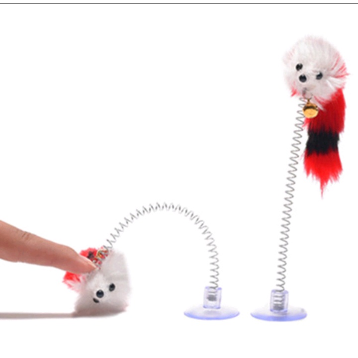 Chuột Lò Xo Có Đầu Hút Cố Định - Đồ chơi cho mèo