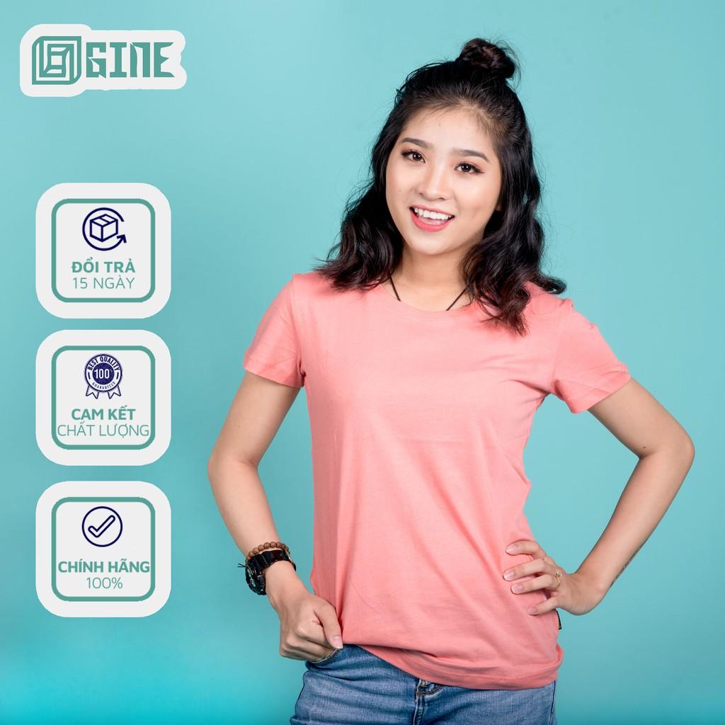 Áo phông trơn nữ DỄ THƯƠNG, màu hồng cam pastel - 100% Cotton nhập