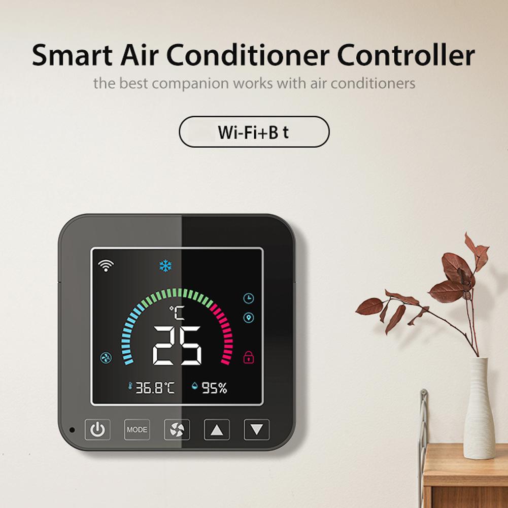 USB Power Supplys Tuya WiFi Intelligent Temperature Humidity Infrared Controller Home Living Room Bedroom Air Conditioner Thermostat LCD Display Screen with Backlight APP Remotes Control