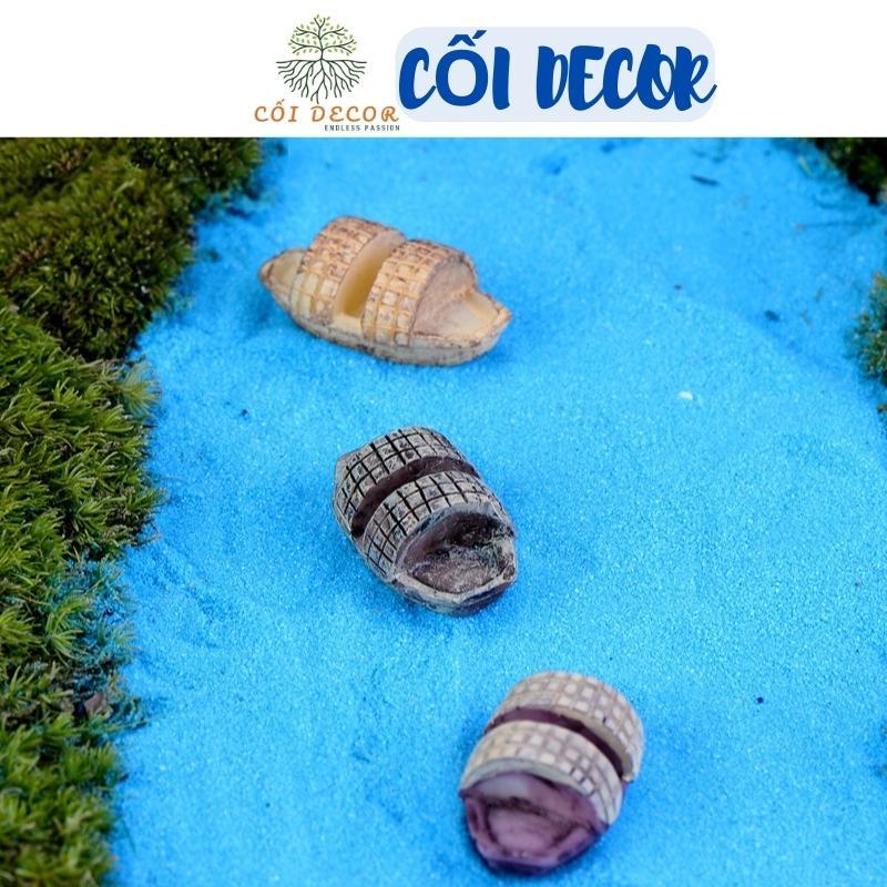 Tiểu cảnh mini ️ Mô hình thuyền chài màu sắc trang trí tiểu cảnh, sen đá, sân vườn, terrarium