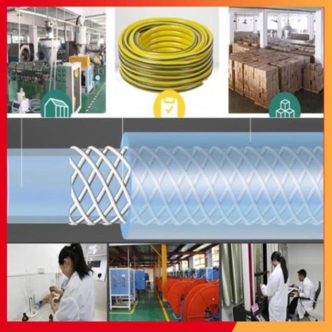 Bộ dây vòi xịt nước rửa xe, tưới cây,tăng áp 3 lần cút nhựa nối nhựa vàng loại 3-5m 206817
