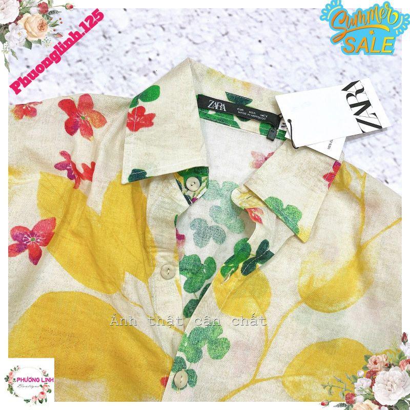 ÁO SƠ MI HOA CÂY TAY LỠ