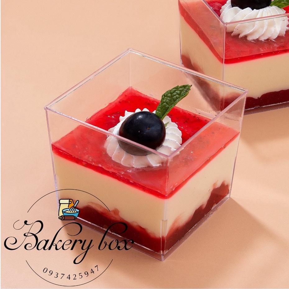 Set 50 Hộp Mousse Vuông Đựng Bánh Tiramisu - Yogurt - Panna Cotta - Red Velvet - LC-5550