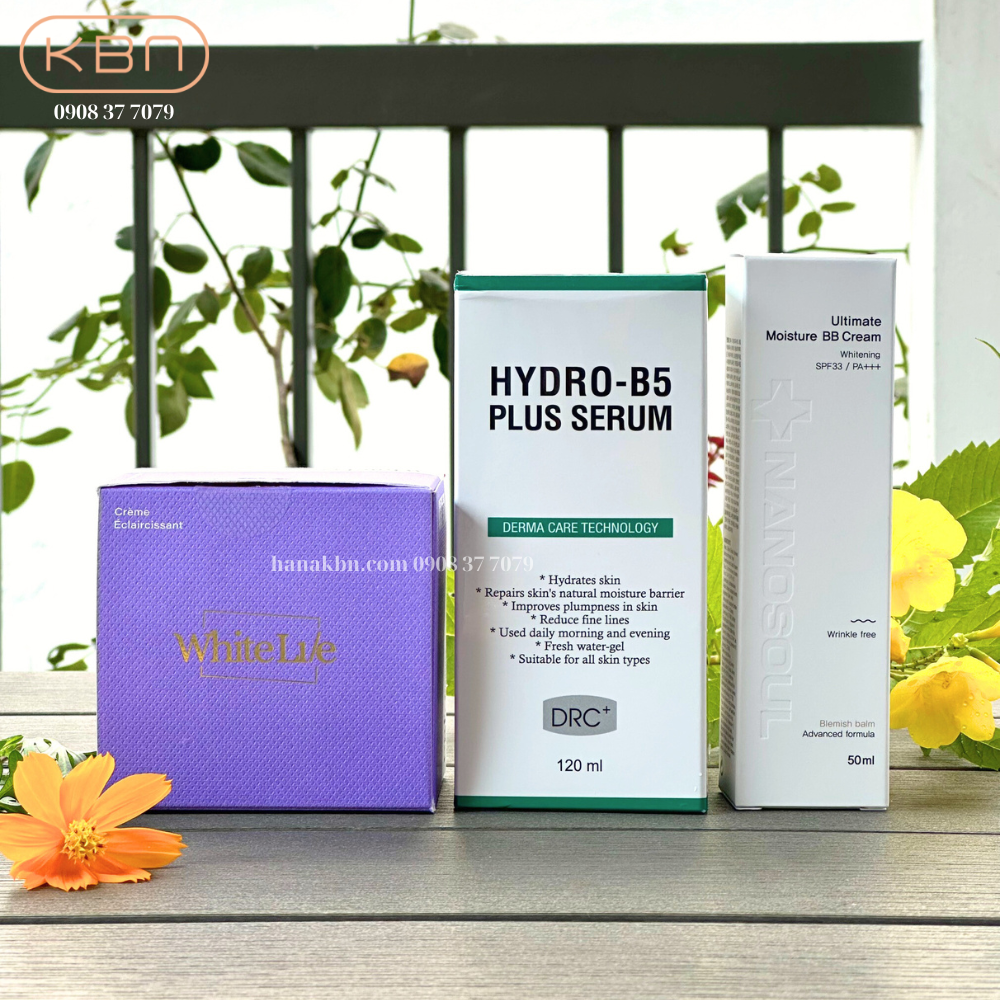 Combo 3 sản phẩm kem dưỡng White Lie + serum Hydro B5 + kem chống nắng Ultimate Moisture BB Cream