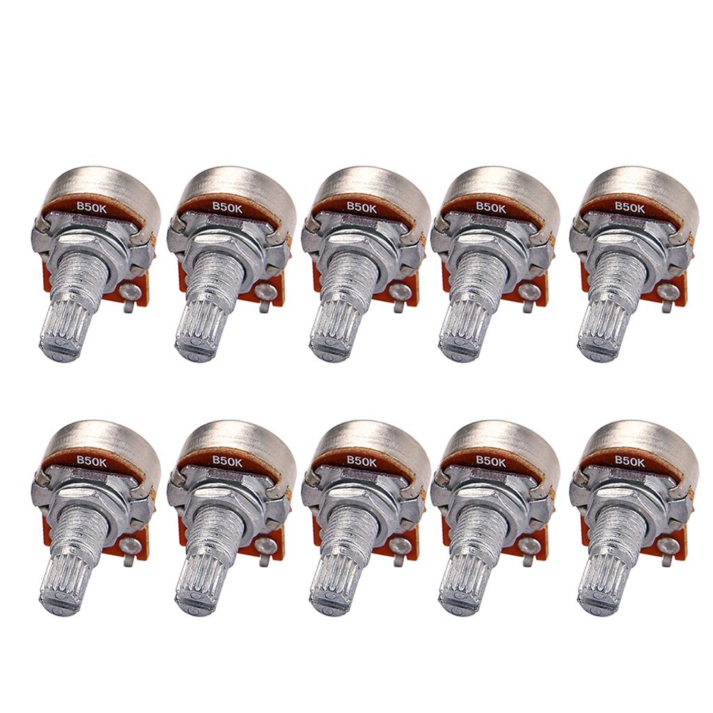 10pcs 18mm Long Split Shaft Potentiometer Audio Pots for Electric Guitar Bass Parts