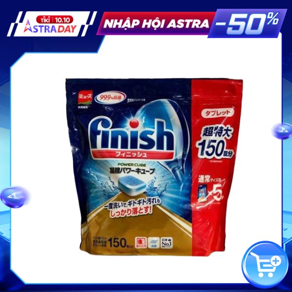 Túi 150 Viên Nước Rửa Chén Bát Finish Diệt Khuẩn 99,99% Nội Địa Nhật Bản