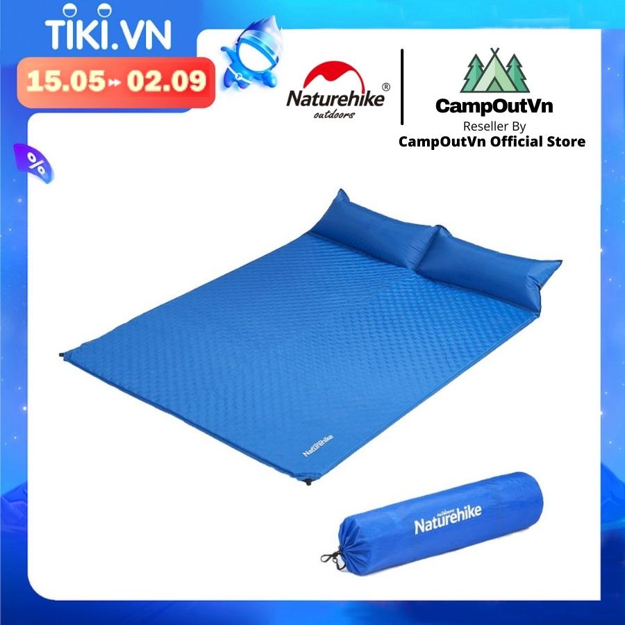 Đồ cắm trại nệm đôi tự bơm phồng Naturehike campoutvn NH18Q010 nhỏ gọn tiện lợi chống thấm nước du lịch dã ngoại A351